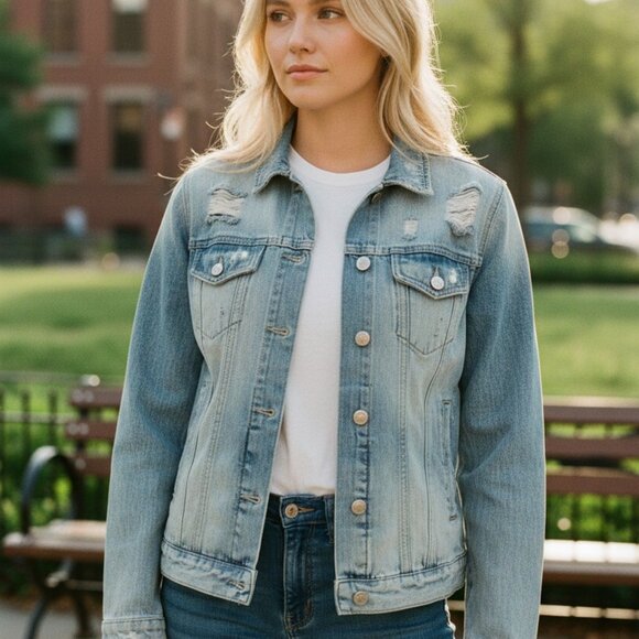Express Jeans Jackets & Blazers - Express Jeans Light Wash Denim Jacket S